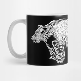 Black and white drawing - brown bear Mug